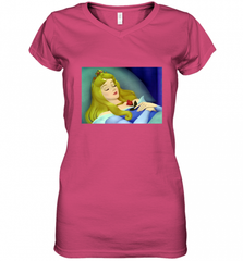 Disney Sleeping Beauty Aurora Sleeping Women's V-Neck T-Shirt Women's V-Neck T-Shirt - Nice-Tshirts4u