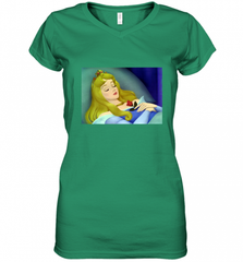 Disney Sleeping Beauty Aurora Sleeping Women's V-Neck T-Shirt Women's V-Neck T-Shirt - Nice-Tshirts4u
