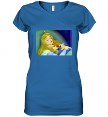 Disney Sleeping Beauty Aurora Sleeping Women's V-Neck T-Shirt Women's V-Neck T-Shirt - Nice-Tshirts4u