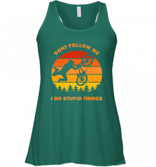 Don't Follow Me I Do Stupid Things Bike Lover Vintage Retro Women's Racerback Tank Women's Racerback Tank - Nice-Tshirts4u