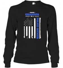 Mens Proud Grandpa of a Police Officer Distressed Flag Long Sleeve T-Shirt Long Sleeve T-Shirt - Nice-Tshirts4u