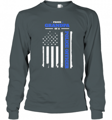 Mens Proud Grandpa of a Police Officer Distressed Flag Long Sleeve T-Shirt Long Sleeve T-Shirt - Nice-Tshirts4u