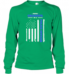 Mens Proud Grandpa of a Police Officer Distressed Flag Long Sleeve T-Shirt Long Sleeve T-Shirt - Nice-Tshirts4u