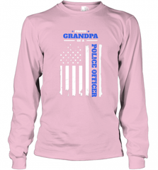 Mens Proud Grandpa of a Police Officer Distressed Flag Long Sleeve T-Shirt Long Sleeve T-Shirt - Nice-Tshirts4u