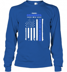 Mens Proud Grandpa of a Police Officer Distressed Flag Long Sleeve T-Shirt Long Sleeve T-Shirt - Nice-Tshirts4u