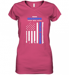 Mens Proud Grandpa of a Police Officer Distressed Flag Women's V-Neck T-Shirt Women's V-Neck T-Shirt - Nice-Tshirts4u