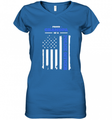Mens Proud Grandpa of a Police Officer Distressed Flag Women's V-Neck T-Shirt Women's V-Neck T-Shirt - Nice-Tshirts4u