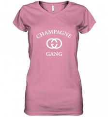 Womens Champagne Gang  Gift Mom, Womens, Girlfriend Funny Mother's Women's V-Neck T-Shirt Women's V-Neck T-Shirt - Nice-Tshirts4u