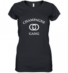 Womens Champagne Gang  Gift Mom, Womens, Girlfriend Funny Mother's Women's V-Neck T-Shirt Women's V-Neck T-Shirt - Nice-Tshirts4u