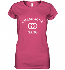 Womens Champagne Gang  Gift Mom, Womens, Girlfriend Funny Mother's Women's V-Neck T-Shirt Women's V-Neck T-Shirt - Nice-Tshirts4u