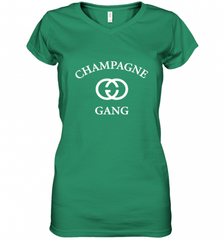 Womens Champagne Gang  Gift Mom, Womens, Girlfriend Funny Mother's Women's V-Neck T-Shirt Women's V-Neck T-Shirt - Nice-Tshirts4u