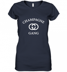 Womens Champagne Gang  Gift Mom, Womens, Girlfriend Funny Mother's Women's V-Neck T-Shirt Women's V-Neck T-Shirt - Nice-Tshirts4u