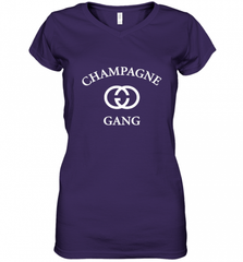 Womens Champagne Gang  Gift Mom, Womens, Girlfriend Funny Mother's Women's V-Neck T-Shirt Women's V-Neck T-Shirt - Nice-Tshirts4u