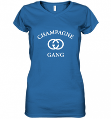 Womens Champagne Gang  Gift Mom, Womens, Girlfriend Funny Mother's Women's V-Neck T-Shirt Women's V-Neck T-Shirt - Nice-Tshirts4u