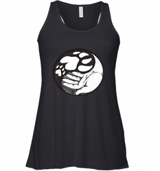 Dog Paw Hand Yin Yang Shirt _ Cute Animal Rescuers Women's Racerback Tank