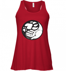 Dog Paw Hand Yin Yang Shirt _ Cute Animal Rescuers Women's Racerback Tank