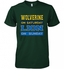 Wolverine on Saturday Lion on Sunday Detroit Football Gift Men's Premium T-Shirt Men's Premium T-Shirt - Nice-Tshirts4u