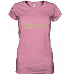 Blonde Hair Color Retro Babe Women's V-Neck T-Shirt Women's V-Neck T-Shirt - Nice-Tshirts4u