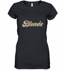 Blonde Hair Color Retro Babe Women's V-Neck T-Shirt Women's V-Neck T-Shirt - Nice-Tshirts4u
