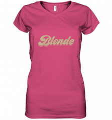 Blonde Hair Color Retro Babe Women's V-Neck T-Shirt Women's V-Neck T-Shirt - Nice-Tshirts4u