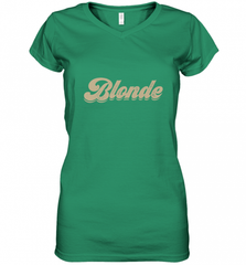 Blonde Hair Color Retro Babe Women's V-Neck T-Shirt Women's V-Neck T-Shirt - Nice-Tshirts4u