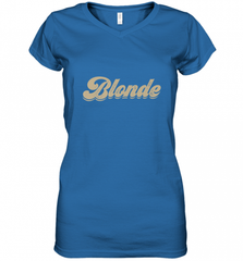 Blonde Hair Color Retro Babe Women's V-Neck T-Shirt Women's V-Neck T-Shirt - Nice-Tshirts4u