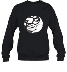 Dog Paw Hand Yin Yang Shirt _ Cute Animal Rescuers Crewneck Sweatshirt