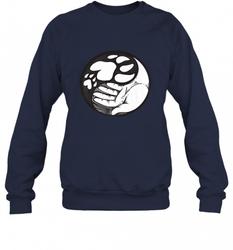 Dog Paw Hand Yin Yang Shirt _ Cute Animal Rescuers Crewneck Sweatshirt