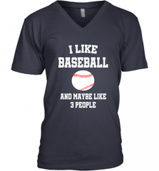I Like Baseball And Maybe Like Three People Sport Fun Gift Men's V-Neck Men's V-Neck - Nice-Tshirts4u