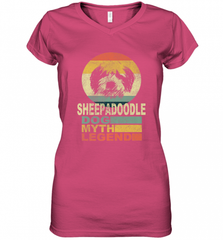 Sheepadoodle Dog Myth Legend Women's V-Neck T-Shirt Women's V-Neck T-Shirt - Nice-Tshirts4u