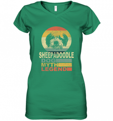 Sheepadoodle Dog Myth Legend Women's V-Neck T-Shirt Women's V-Neck T-Shirt - Nice-Tshirts4u
