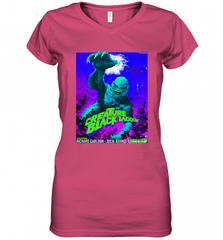 Vintage Water Lagoon Creature  Classic Horror Movie Tee Women's V-Neck T-Shirt Women's V-Neck T-Shirt - Nice-Tshirts4u