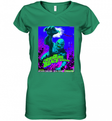 Vintage Water Lagoon Creature  Classic Horror Movie Tee Women's V-Neck T-Shirt Women's V-Neck T-Shirt - Nice-Tshirts4u