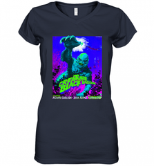 Vintage Water Lagoon Creature  Classic Horror Movie Tee Women's V-Neck T-Shirt Women's V-Neck T-Shirt - Nice-Tshirts4u