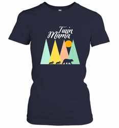Twin Mom Mama Bear Shirt for Women Camping Bear and Cubs Women's T-Shirt