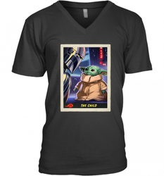Star Wars The Mandalorian The Child Trading Card Men's V-Neck
