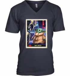 Star Wars The Mandalorian The Child Trading Card Men's V-Neck