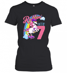Kids Unicorn Roller Skate 7th Birthday Shirt Girls Unicorn Women's T-Shirt Women's T-Shirt - Nice-Tshirts4u