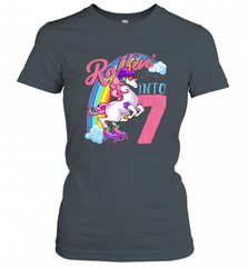 Kids Unicorn Roller Skate 7th Birthday Shirt Girls Unicorn Women's T-Shirt Women's T-Shirt - Nice-Tshirts4u