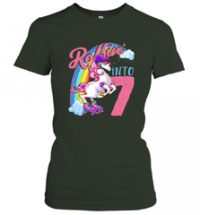 Kids Unicorn Roller Skate 7th Birthday Shirt Girls Unicorn Women's T-Shirt Women's T-Shirt - Nice-Tshirts4u
