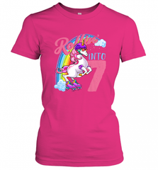 Kids Unicorn Roller Skate 7th Birthday Shirt Girls Unicorn Women's T-Shirt Women's T-Shirt - Nice-Tshirts4u
