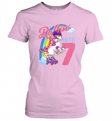 Kids Unicorn Roller Skate 7th Birthday Shirt Girls Unicorn Women's T-Shirt Women's T-Shirt - Nice-Tshirts4u