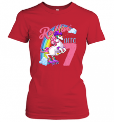 Kids Unicorn Roller Skate 7th Birthday Shirt Girls Unicorn Women's T-Shirt Women's T-Shirt - Nice-Tshirts4u