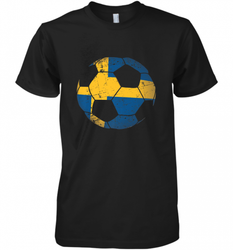 Sweden Soccer Ball Flag Jersey Shirt  Swedish Football Gift Men's Premium T-Shirt
