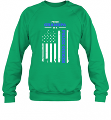 Mens Proud Grandpa of a Police Officer Distressed Flag Crewneck Sweatshirt Crewneck Sweatshirt - Nice-Tshirts4u