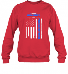 Mens Proud Grandpa of a Police Officer Distressed Flag Crewneck Sweatshirt Crewneck Sweatshirt - Nice-Tshirts4u