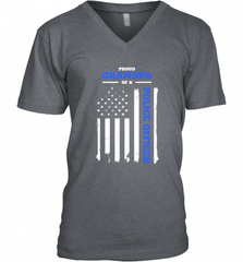 Mens Proud Grandpa of a Police Officer Distressed Flag Men's V-Neck Men's V-Neck - Nice-Tshirts4u