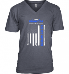 Mens Proud Grandpa of a Police Officer Distressed Flag Men's V-Neck Men's V-Neck - Nice-Tshirts4u