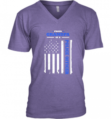 Mens Proud Grandpa of a Police Officer Distressed Flag Men's V-Neck Men's V-Neck - Nice-Tshirts4u