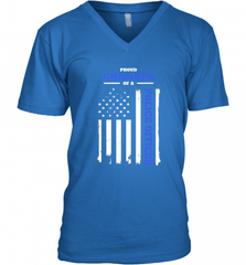 Mens Proud Grandpa of a Police Officer Distressed Flag Men's V-Neck Men's V-Neck - Nice-Tshirts4u
